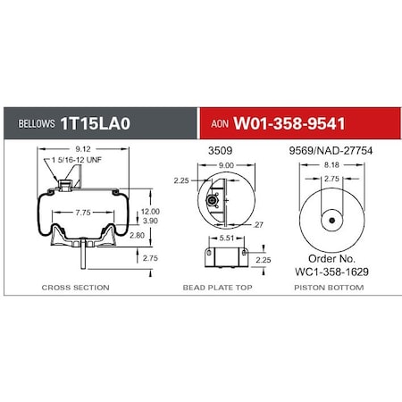 Firestone Air Spring, Suspension, 1T-Reversible Sleeve W013589541
